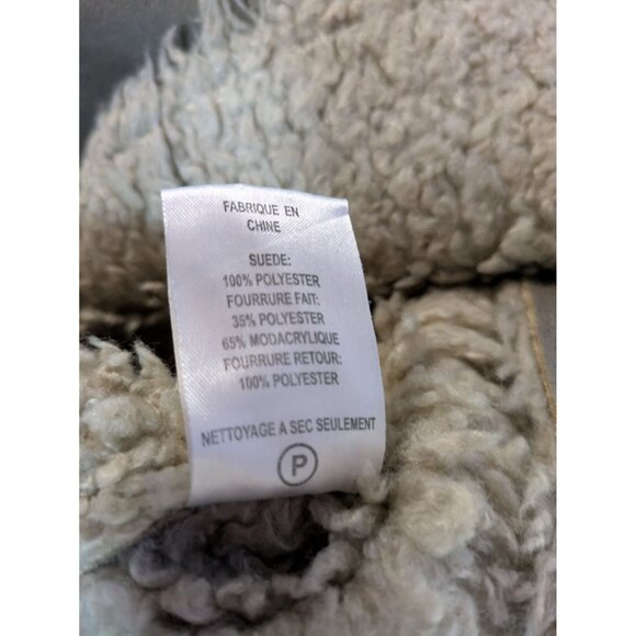 Velvet by Graham & Spencer Women's Taupe faux suede & faux fur jacket Size M - Picture 7 of 7